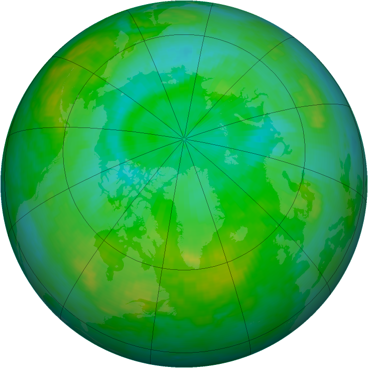 Arctic ozone map for 28 July 1992